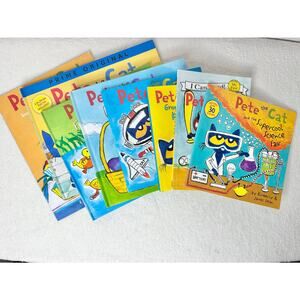 Set of 8 Pete the Cat Books Kids Literature Used Paperback Hardback